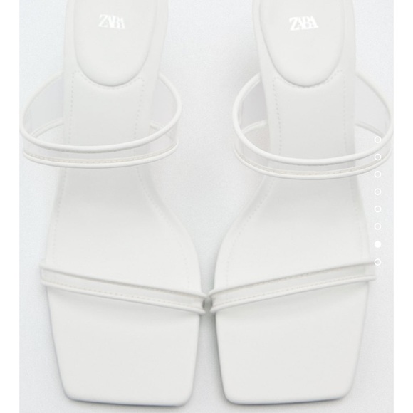 ZARA WHITE HIGH-HEEL SANDALS WITH VINYL STRAPS - Picture 6 of 11